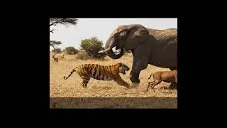 Elephant saves baby deer #shorts #deer #elephant #wildlife #animals