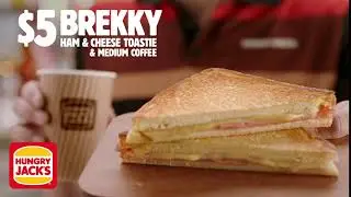 $5 Brekky | Ham & Cheese Toastie + Medium Coffee | Hungry Jack's