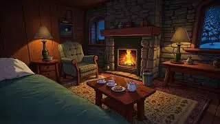 Christmas attic bedroom ambience, peaceful snowfall, warm lighting and nostalgic jazz 🎄🎷❄️🌙✨