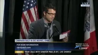 Rand Paul Campaign Rally at Drake University in Des Moines, Iowa