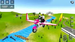 Flying Motorbike Simulator 2021 #5 - Pink Motorcycle - Android Gameplay