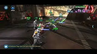 Бой первого уровня мастера-джедая Кеноби в игре Star Wars Galaxy of Heroes.