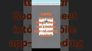 Quickly convert your Google Sheet into a mobile app! #appsheet #quickguide #nocodeapps #googlesheets