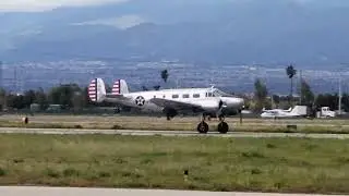 Beechcraft C 45 Landing at Chino Airport