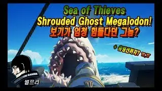 씨 오브 시브즈 (sea of thieves) 슈라우드 고스트 한국인 최초 킬! 보기가 엄청 어렵다던 그 놈? Shrouded Ghost Megalodon