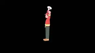 3D Cartoon Firefighter Turntable | Cheerful Fireman Raising Megaphone