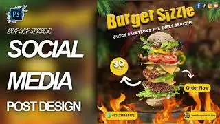 Social media burger post design|adobe Photoshop#shortsfeed#ytshorts#youtube #shorts#msgraphichub