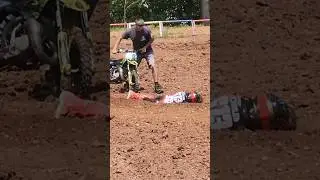 Kid Crashes Hard But... 🤕  #fail #crash #moto #motocross#kids #shorts #shortvideo