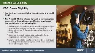 Webinar &ndash; Navigating the Alphabet Soup: FSA/HSA Compliance Refresher