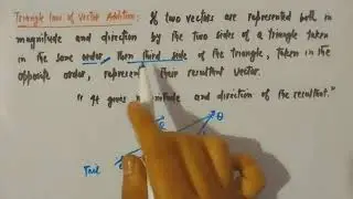 Triangle law of vector addition#11th physics