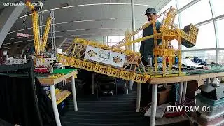 Operation of the Behemoth Bascule Bridge at the Lego train layout by Steel City LUG