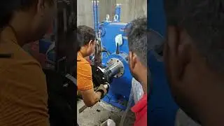 Shrink fited of coupling into the hub of a generator rotor by heating the hub.#coupling #halleffect
