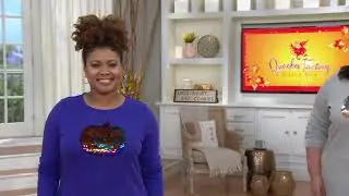 Quacker Factory Reversible Sequin Pumpkin Long Sleeve T-Shirt on QVC