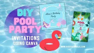 DIY Custom Pool Party Invitations - Mermaid and Dinosaur