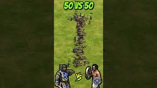 50 Warrior Priests vs 50 Elite Urumi Swordsmen (AoE2) #Shorts #ageofempires #gaming