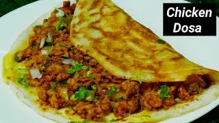 Chicken Dosa Recipe | Chicken Masala Dosa | Street food style chicken dosa @CRSKitchen