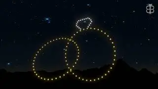Spectacle de drones lumineux type mariage