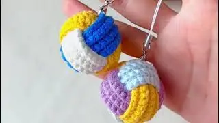 Tri -Color Crochet Ball Ornament