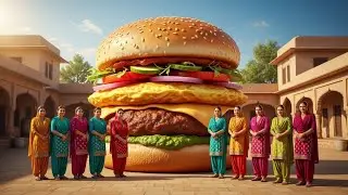 Miniature Punjabi Women Making Massive Anday Wala Burger 🍔 | Village Street Food