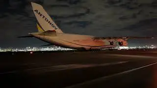 Antonov AN-124 Start-up and Takeoff  at LAX