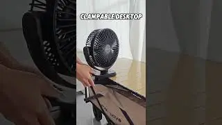 Outdoor Camping Tent Ceiling Fan  Remote Control Clip Fan 5-Speed Portable Desk Fan with LED Light