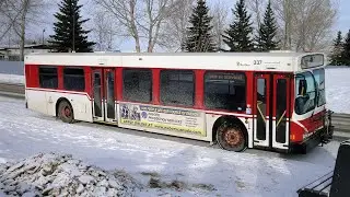 RE-UPLOAD! Detroit Diesel 6V92TA 2 stroke Red Deer Transit 1994 New Flyer Industries D40LF #337