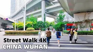 4K Walk | china travel 2024中国街景，漫步武汉解放大道（宗关至利济北路）一条纵贯汉口地区主大道，是武汉市区最长的一条主干道，步行一个多小时一起来欣赏沿路风景