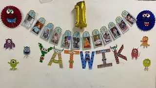 DIY Monster Theme Birthday Party Name Banner | How To Make Easy Birthday Decorations At Home| Part I