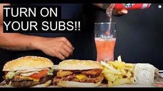 ASMR EATING BURGER KING DOUBLE WHOPPER  RODEO KING CHICKEN  FRIES MUKBANG  No Talking 먹