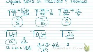 Solving Perfect Squares with Fractions and Decimals