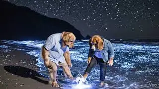 Miguelin and Paco enjoy a unique natural experience: the spectacle of bioluminescent plankton.