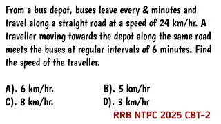 From a bus depot, buses leave every 8 minutes and travel along a straight road at a speed of 24 