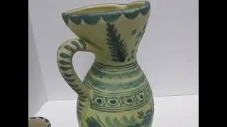 Talavera Pottery Pitcher and Cups Hand Made/Painted Ceramic from Mexico Signed