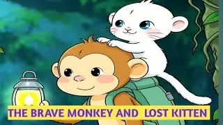 The Brave Monkey And The LOST Kitten| Heartwarming Animal Tales Story| Momo and the Lost Kitten.