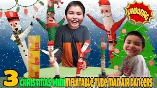 NEW 3 Mini Inflatable Tubeman Christmas Air Dancers: Elf, Santa & Snowman🎅Unboxing🎄⛄️