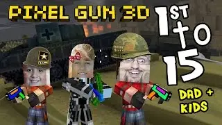 Lets Play Pixel Gun w/ Dad, Daughter & Son: Lex the Destroyer! 1st to 15 on D-Day Map (pt. 5)