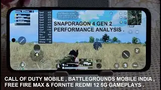Тест батареи и нагрева на Snapdragon 4 Gen 2 для Fortnite, Free Fire, COD Mobile и BGMI Gameplay Redmi 12 5G
