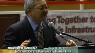 Mayor Lee Cuts Ribbon on Completion of the California Cable Car Line improvements