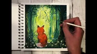 Fantasy Forest Fox | Easy Acrylic Painting Tutorial for Beginners | Relaxing Step x Step Paint Along