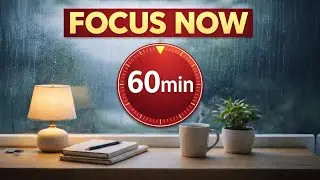 NO ADS 🚫 60 Min Deep Focus Timer | Midnight Library & Rain for Deep Work