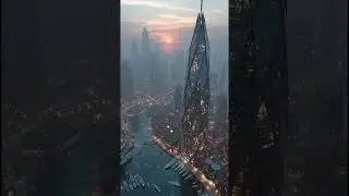 Futuristic City Ambience &ndash; Cyberpunk Skyline with Night Lights and Calm City Sounds