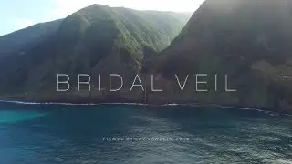 Madeira Waterfall - Véu da Noiva (Bridal Veil) in Seixal - Porto Moniz - Drone View
