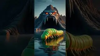 Ultra-detailed 3D render of a gigantic caterpillar-like creature crawlingm#ai #viral #video