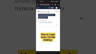 How to Sign In AIOU TUTOR PORTAL For Assignment Check | How to Login on Android Phone #aiou #openuni