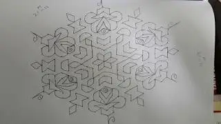 21x11 dots simple and easy sankranthi flowers rangoli |big pongal kolam