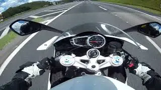 Daytona 675r acelerando na Anhanguera, com a zx6r 636.