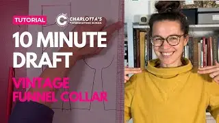 Draft a quick & easy funnel collar neck design - no pattern needed