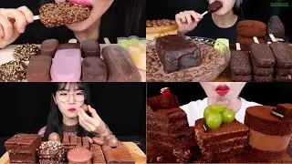 CHOCOLATE CAKE EATING CHALLENGE,CHOCOLATE ICE CREAM CHALLENGE,CHOCOLATE BALL,MOCHI,TICO,PIE,BIG BITE