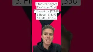 Knights vs Titans Draftstars Picks!! #nrl #fantasyfootball #draftstars