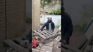 Cutting Old Pallet Wood 🪵 | DIY Project in Rome 🇮🇹 #diy #shorts #italy